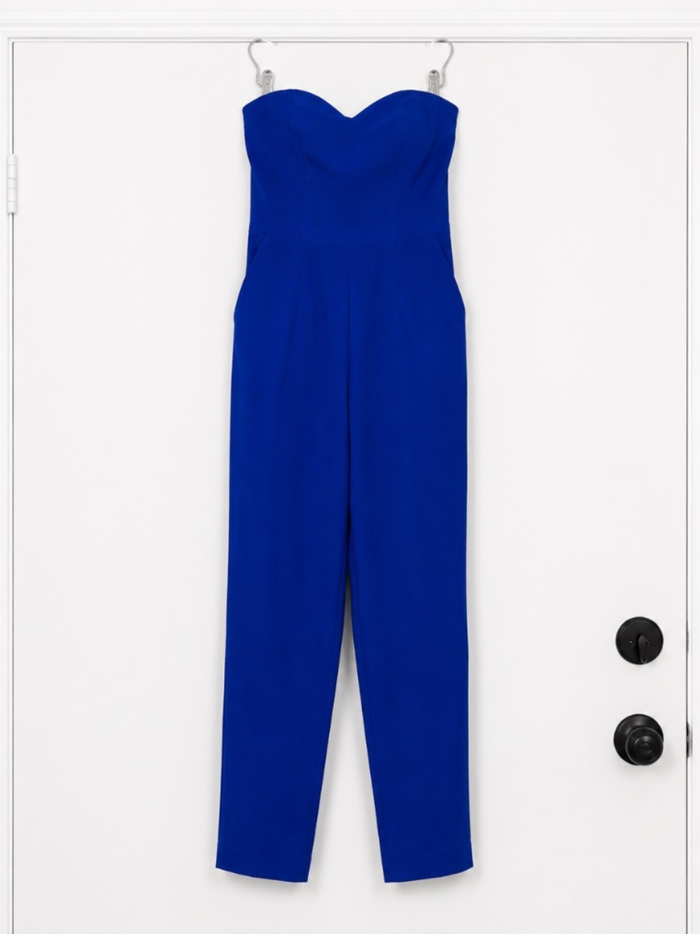 Royal Blue Strapless Capri Jumpsuit Size EU 36 (Small size) with Pockets